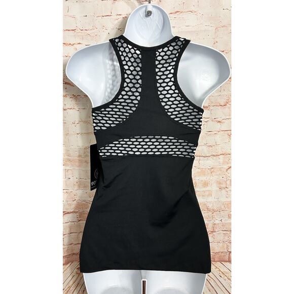 90 Degree By Reflex Black Mesh Tank Top Sz XS Racer-Back Moisture Wick Athletic - Picture 4 of 5